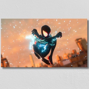 Across The Spider-Verse Electric Ball Digital Canvas Print 36 x 20 Inch