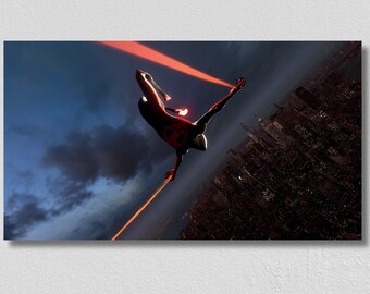 Miles Morales Night Sky Impresión en lienzo digital 36 x 20 pulgadas