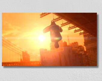 Spider-Man Hanging Around Digital Canvas Print 48 x 27 Inch