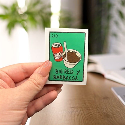 Waterproof Vinyl Stickers – Lotería San Antonio Remix Big Red Y Barbacoa