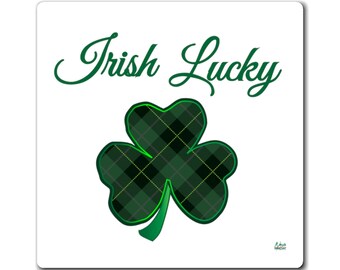 Shamrock Irish Lucky Clover Leaf Fridge Magnet - Green Acrylic Gift By Alba Laser Products