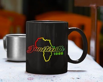 Juneteenth Black Mug: Glossy Ceramic Coffee Cup (11oz or 15oz)