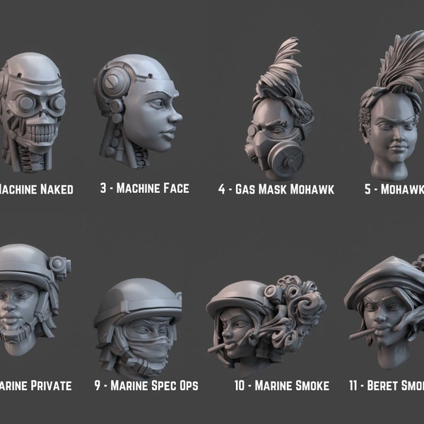 More Alternative Female Miniature Heads Part 2