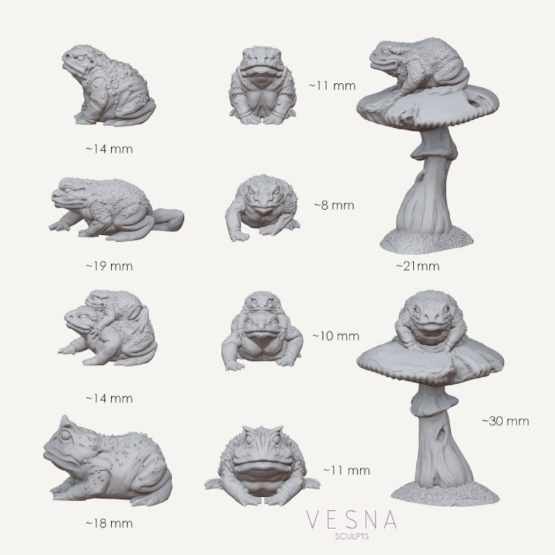 Toad Props Toads - Terrain/diorama Accessory Pack - Etsy Australia