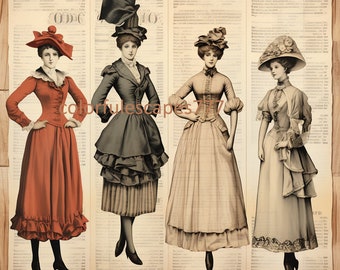 Funny Paper Doll Collage Sheet: Printable Altered Art (Digital Download)