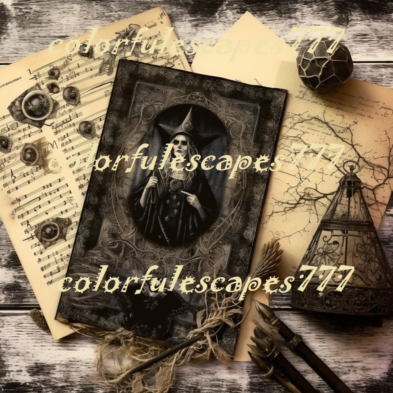 Witch Junk Journal Kit, Gothic Witchcraft Ephemera (digital) - Etsy