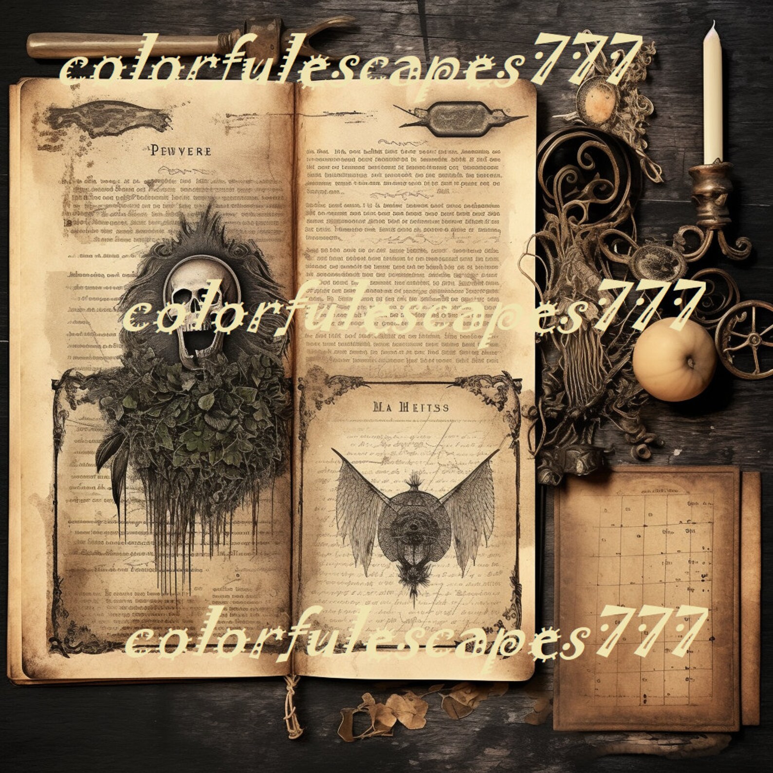Witch Junk Journal Kit, Gothic Witchcraft Ephemera (digital) - Etsy
