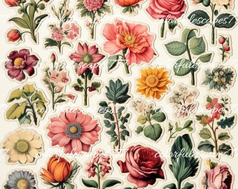 Wildflower Floral Journal, Scrapbook PNG Images (Digital Download)