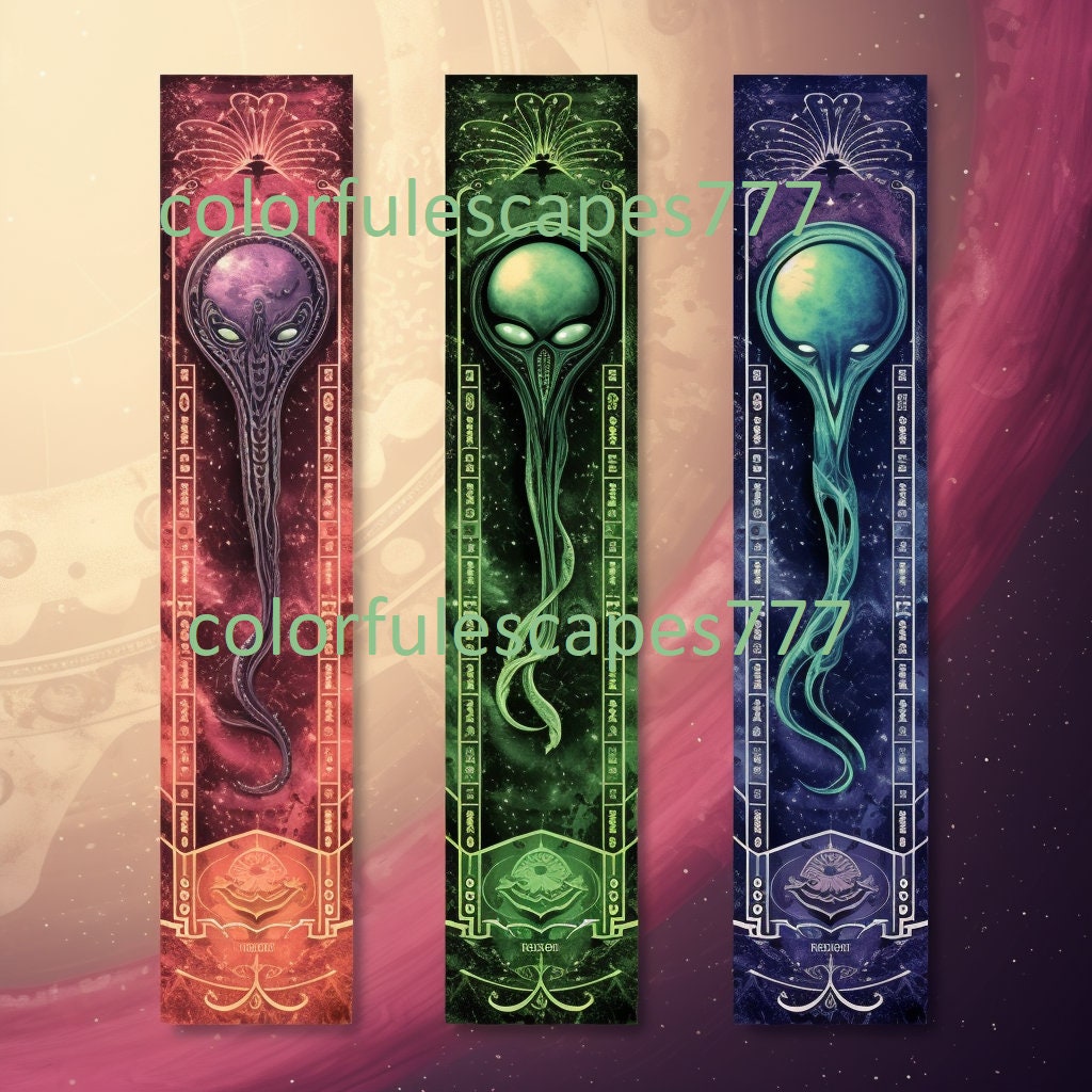 Alien Junk Journal Bookmarks | Printable Scrapbook Kit (digital ...