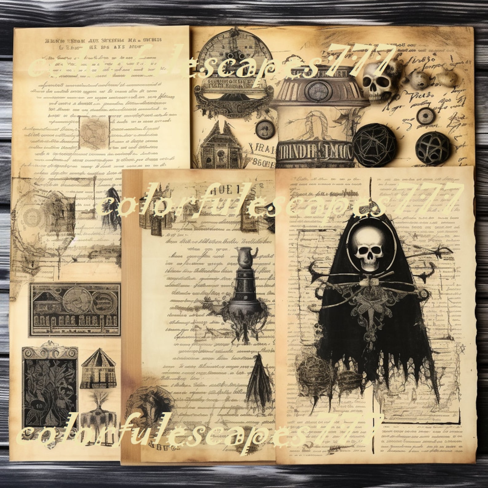 Witch Junk Journal Kit, Gothic Witchcraft Ephemera (digital) - Etsy