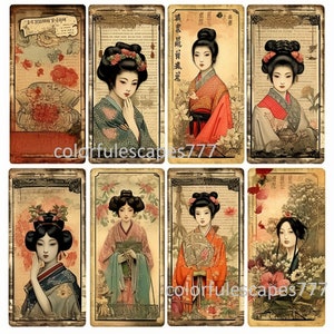 Chinese digitale veranderde kunst Digitale collage blad voor dagboekpagina plakboek dagboek kunst instant download afdrukbare digitale download