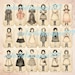 Hand Drawn Illustrations Paper Doll Sheet Printable Digital Collage ...