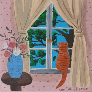 Pintura acrílica sobre madera, ideal para los amantes de los animales y los gatos. Producto hecho a mano, 100% de mi imaginación.