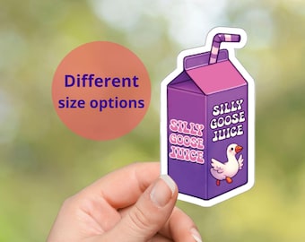 Silly Goose Juice Sticker, Funny Goose Sticker For Laptop, Water Bottle Hydro flask, Phone Hard Hat, Computer Silly Goose Sticker Meme Decal