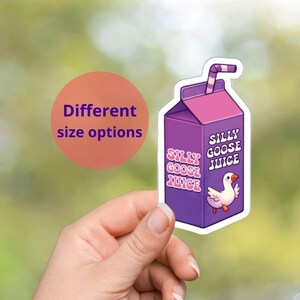 Pegatina de jugo de ganso tonto, pegatina de ganso divertido para computadora portátil, matraz hidráulico de botella de agua, casco de teléfono, calcomanía de meme de pegatina de ganso tonto de computadora