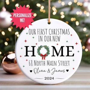 Personalized New Home Ornament, New Home Christmas Ornament, Wreath New House Ornament, Personalized First Home Ornament 2025 Our First Home