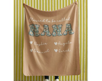 Blessed to be called Nana Personalized Nana blanket Gift, Christmas Gift for Mother in law Gift Grandmother Blanket, Throw Blanket Nana gift