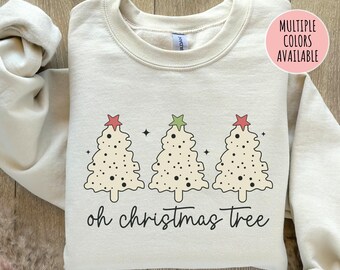 Sudadera Oh Árbol de Navidad, Sudadera de Navidad para mujer, Camiseta de Navidad, Jersey de cuello redondo de Navidad, Suéteres navideños de Navidad, Invierno