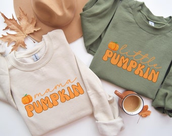 Mama and Little Pumpkin Fall Sweatshirts, Mommy and Me Sweaters, Mom Baby Outfit, Matching Family, Kids Fall Shirt, Fall Gifts, Baby Gift