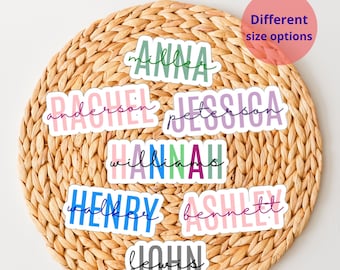 Personalisierter Name Aufkleber Personalisierte Vor- und Nachname Aufkleber Individuelle Bunte Name Geschenkanhänger Schule für Laptop Individuelle Vinyl Aufkleber