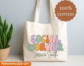 Bolsa de trabajo social personalizada, regalo para estudiantes de MSW, regalo de graduación de MSW, regalo de graduado personalizado, bolsa para trabajadores.