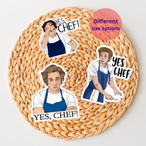 Yes Chef Stickers, Jeremy Allen White Sticker, Carmy Berzatto The Bear Sticker, Carmy The Bear Yes Chef, The Bear Sticker, Yes Chef Gifts