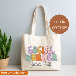 Custom Social Work gift Social Work Tote Bag Personalized MSW Student Gifts, MSW Graduation Gift, Personalized Graduate Gift, Worker Bag