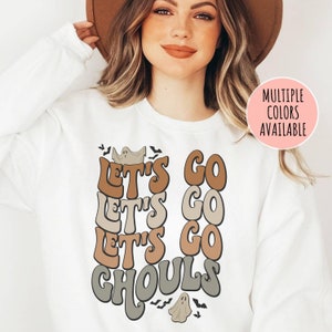 Let&#39;s Go Ghouls-sweater, bijpassende sweater voor Halloween, shirt Halloween-feest, Halloween-sweatshirt crew, Halloween-sweater dames