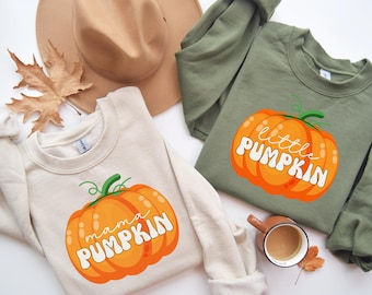 Mama and Little Pumpkin Fall Sweatshirts, Mommy and Me Sweaters, Mom Baby Outfit, Matching Outfits, Kids Fall Shirt, Fall Gifts Thanksgiving