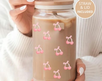 Taza de lazo rosa, vaso de lazo coqueto, vaso de lazo lindo para San Valentín, regalo de cumpleaños para ella, regalo de Navidad, decoración coqueta, lindo regalo para ella