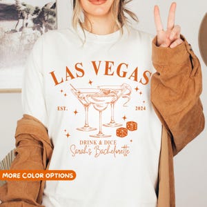 Camisa de despedida de soltera de Las Vegas, camiseta retro Casino Bach Trip, camisas de despedida de soltera de dados de póquer, camisa de boda personalizada, camisa de bebida y dados