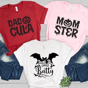 Halloween Couple Shirts, Matching Halloween Family shirts, Mom Dad Baby Toddler Shirt, Kid Halloween Party Shirt, Halloween Costumes Momster