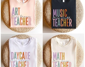 Personalisiertes Lehrer-Shirt, Lehrer-Team-Hemden, benutzerdefinierte Schul-Hemd Lehrer-Geschenk spezielle Lehrer-Hemden, zurück zu Schulhemd-Namen-Lehrer
