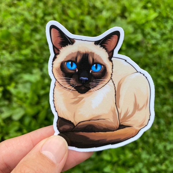 Siamese Cat Sticker, Vinyl Sticker, Journaling, Scrapbooking, Hydroflask, Hydroflask Sticker, Cat, Cute Cat Sticker, Siamese Sticker