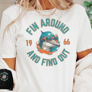 Miami Dolphin Football Shirt, Miami Dolphin Gift, Vintage Miami Dolphin, Miami Dolphin Sweatshirt, Fins Up, Fin Around