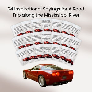Viaje por carretera imprimible por el río Mississippi, 24 citas inspiradoras, viaje a lo largo del río Mississippi, descarga en PDF, Reflexiones sobre el viaje por carretera