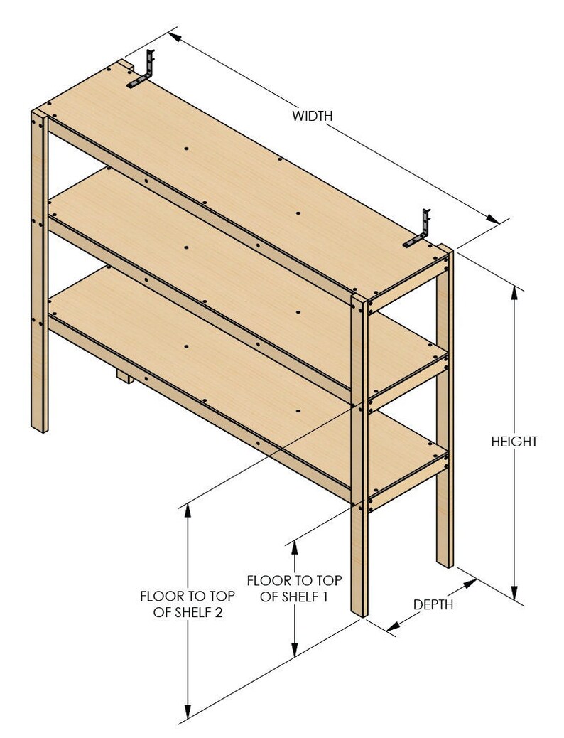Custom Storage Shelves Plan Etsy