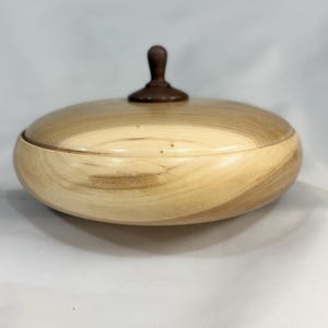 Hand Turned Maple Keepsake Box with Walnut Knob