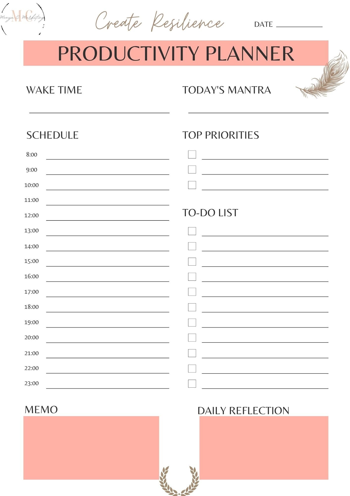 Productivity Planner 10x Formats Minimalist Design - Etsy