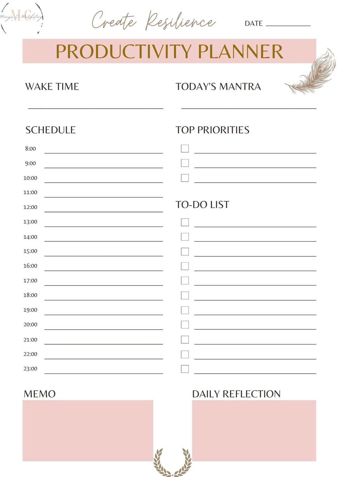 Productivity Planner 10x Formats Minimalist Design - Etsy