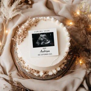 Boho Cake Pregnancy Announcement | Gender Neutral Pregnancy Announcement | Digital Baby Announcement | Floral Announcement
