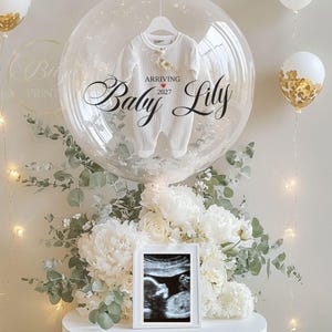 Bearbeitbares Ballongeschenk Baby-Schwangerschaftsankündigung - Social Media Schwangerschaftsmitteilung - Digitale Babyankündigung