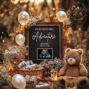 Adventure Pregnancy Announcement: Outdoorsy Camping Theme (Digital Template)