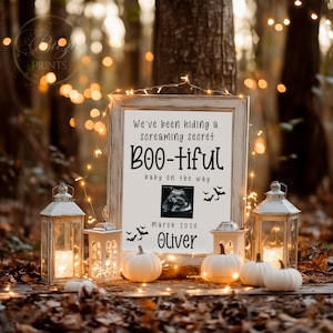 Magical Halloween Goth Baby Pregnancy Announcement, New Little Boo, Halloween Girl Social Media Reveal, Digital Editable Template