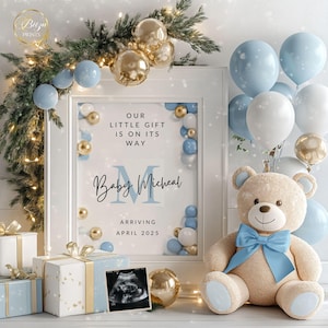 Its a Boy Pregnancy Announcement Digital Baby Boy Announcement Blue Gender Reveal Custom Maternity Announcement Social Media Reveal Baby Boy