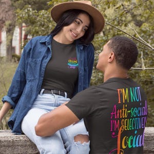 Selectively Social Kawaii Tshirt Bright Colorful Tee Bold Statements Cute Tshirt Fun Sassy Cozy Comfort Colors Trending Shirt Bold Tshirt
