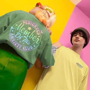 Anxiety Club Pastel Kawaii Tshirt Bright Colorful Tee Bold Statements Cute Tshirt Fun Cozy Comfort Colors Trending Women Men Bold Tshirt