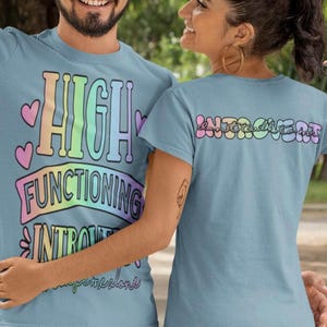 Functioning Introvert Kawaii Tshirt Bright Colorful Tee Bold Statements Cute Tshirt Fun Cozy Comfort Colors Trending Shirt Bold Tshirt