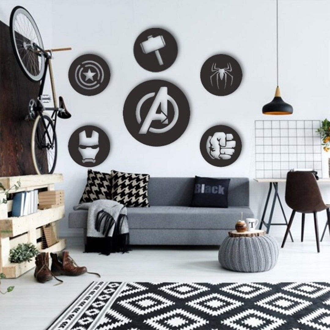 Marvel's Avengers Wood Wall Decor Marvel's Hero Wall Etsy