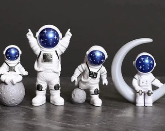 Mini Statua di Astronauta - Scultura di Spaceman in Resina per l'Educazione dei Bambini e la Decorazione Domestica